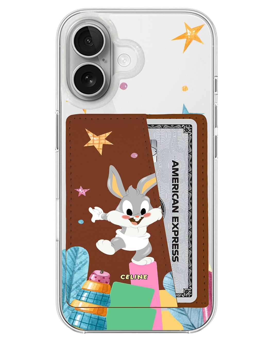 iPhone Leather Wallet Case - Baby Bugs Play