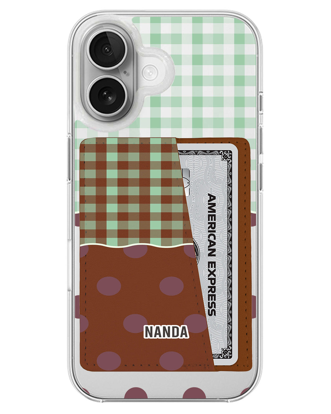 iPhone Leather Wallet Case - Mint Picnic Day
