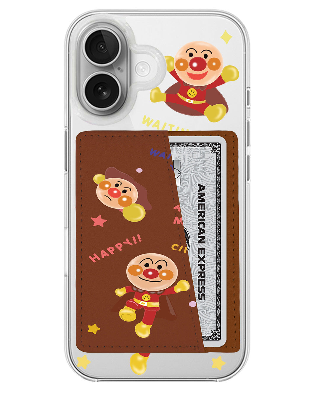 iPhone Leather Wallet Case - Waiting For U Anpanman