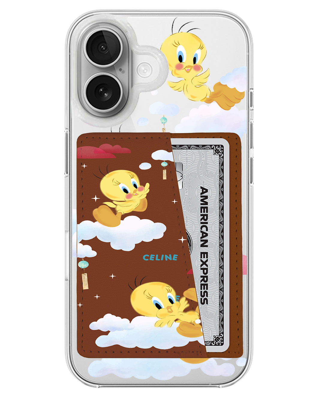 iPhone Leather Wallet Case - Tweety In Sky