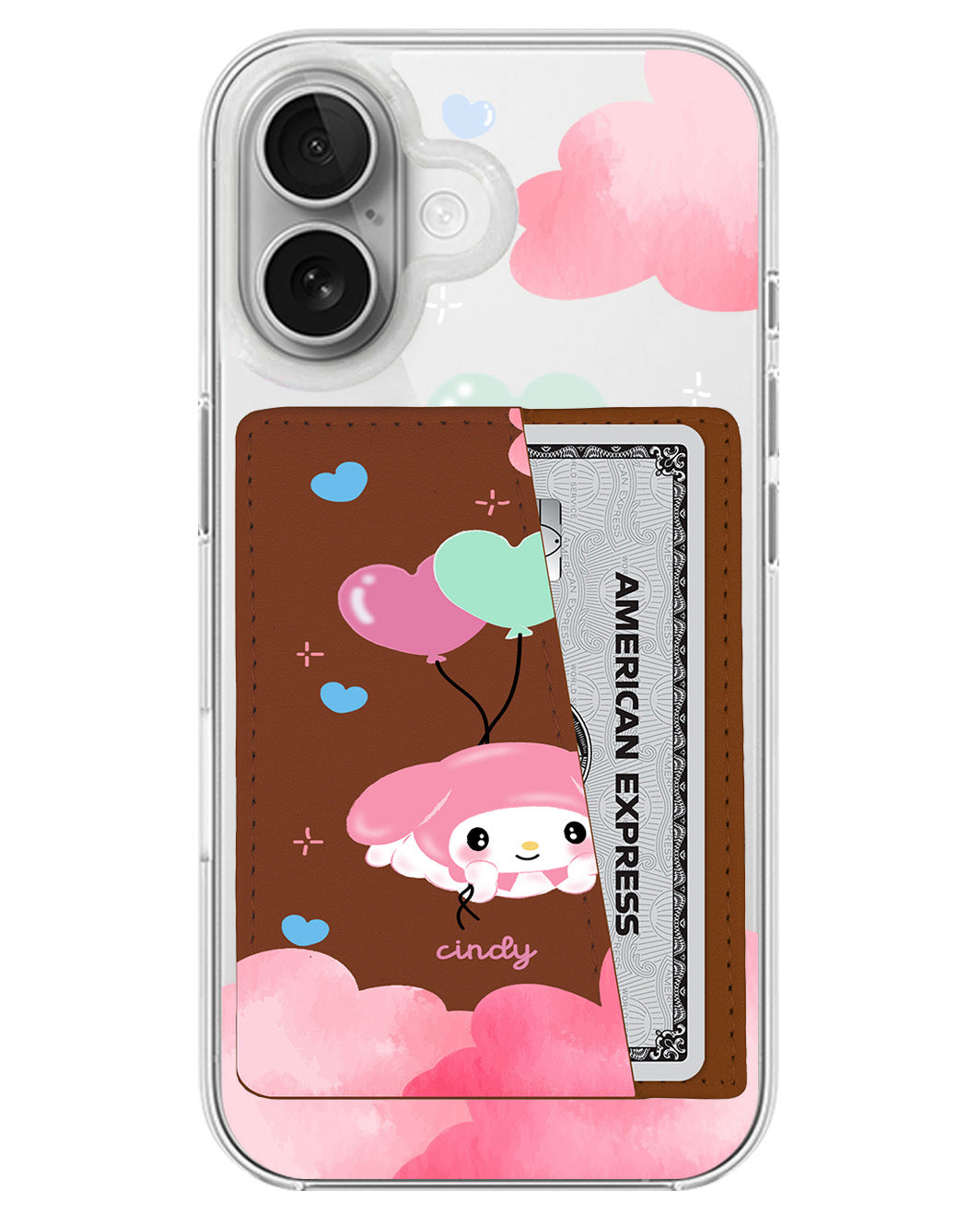 iPhone Leather Wallet Case - Balloon Melody