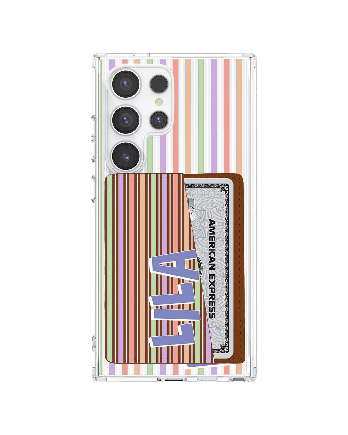 Android Leather Wallet Case - Rainbow Linen