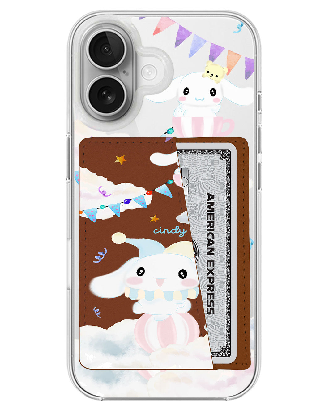 iPhone Leather Wallet Case - Cinnamoroll Circus
