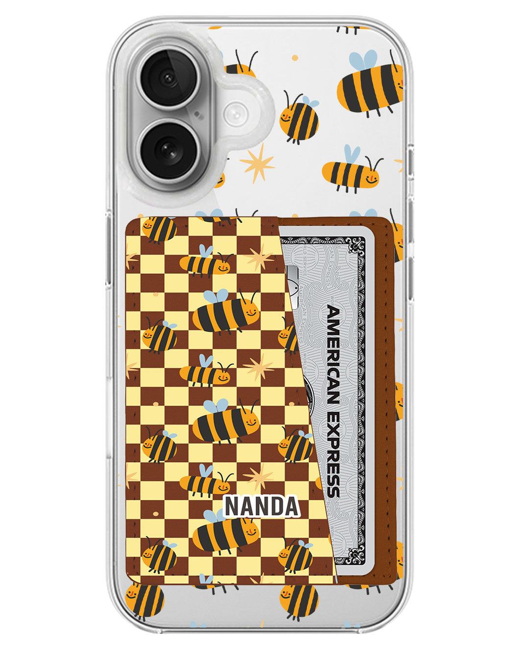 iPhone Leather Wallet Case - Bee Happy
