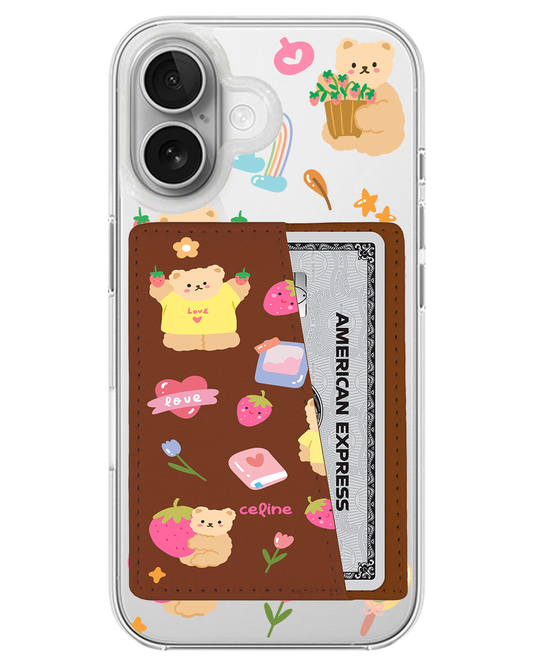 iPhone Leather Wallet Case - Love Berry