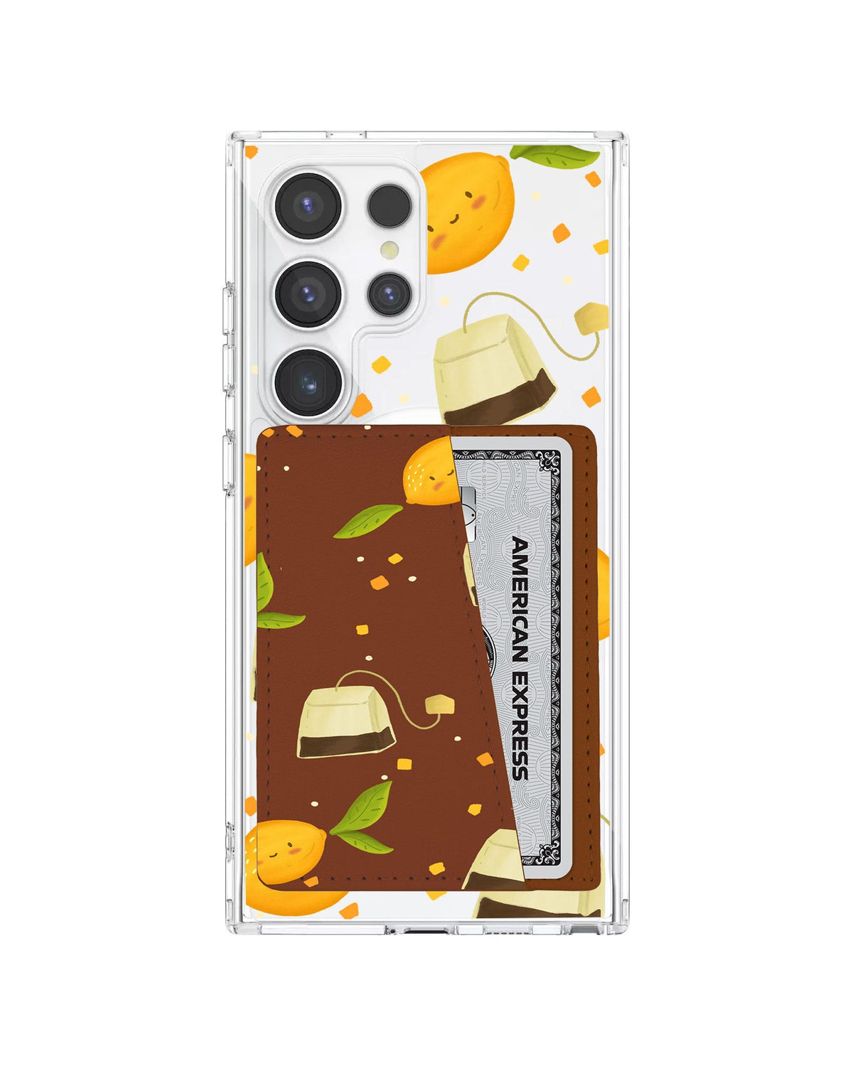 Android Leather Wallet Case - Lemon Tea