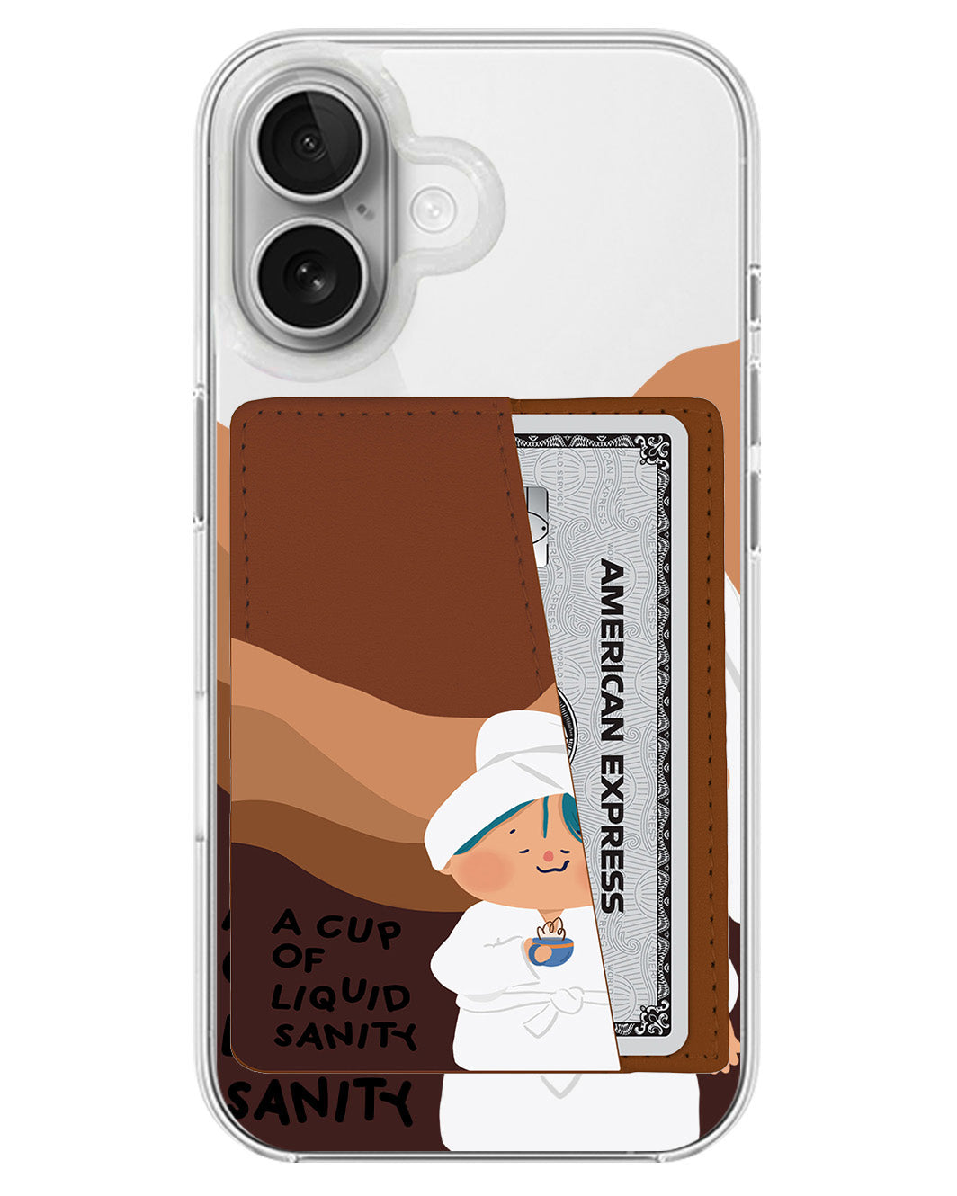 iPhone Leather Wallet Case - Shower Time