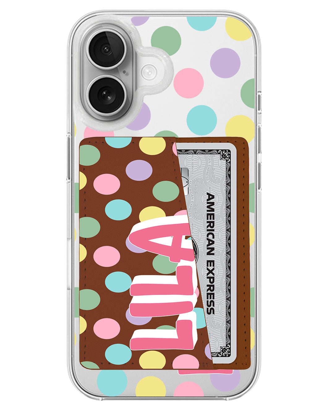 iPhone Leather Wallet Case - Dotty Delight