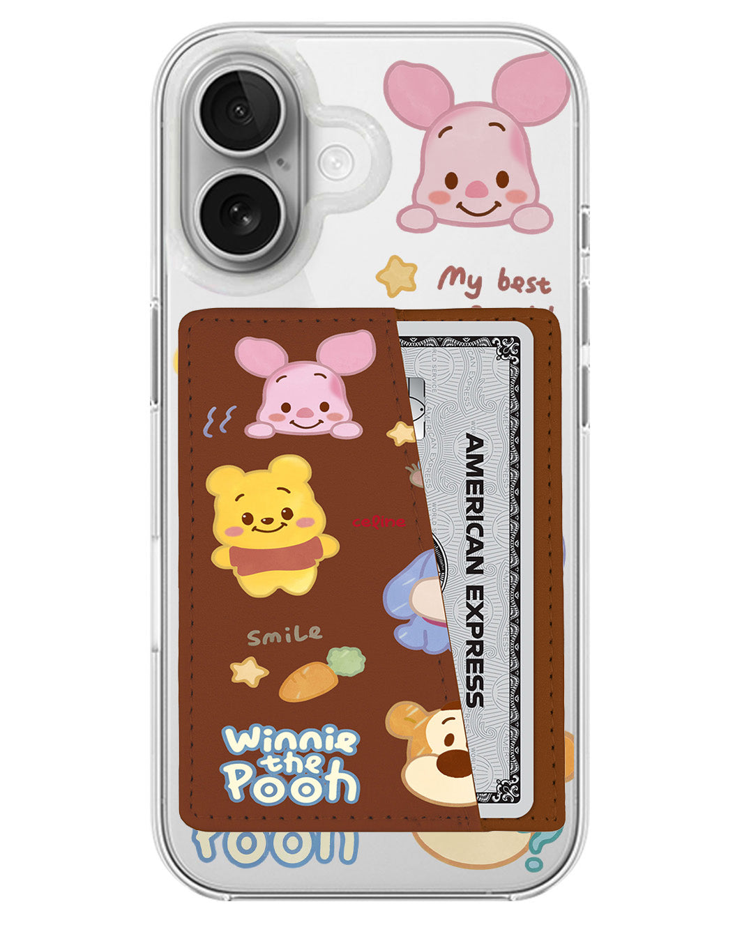 iPhone Leather Wallet Case - Pooh And Friend