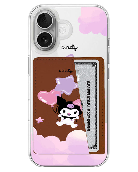 iPhone Leather Wallet Case - Balloon Kuromi