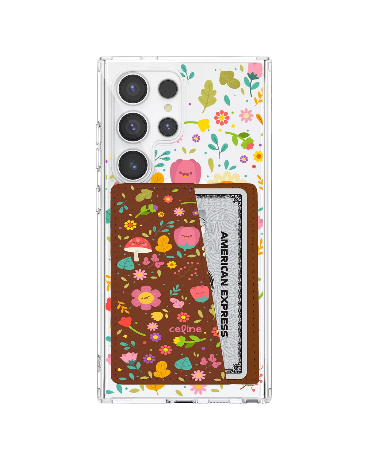 Android Leather Wallet Case - Fun Floral