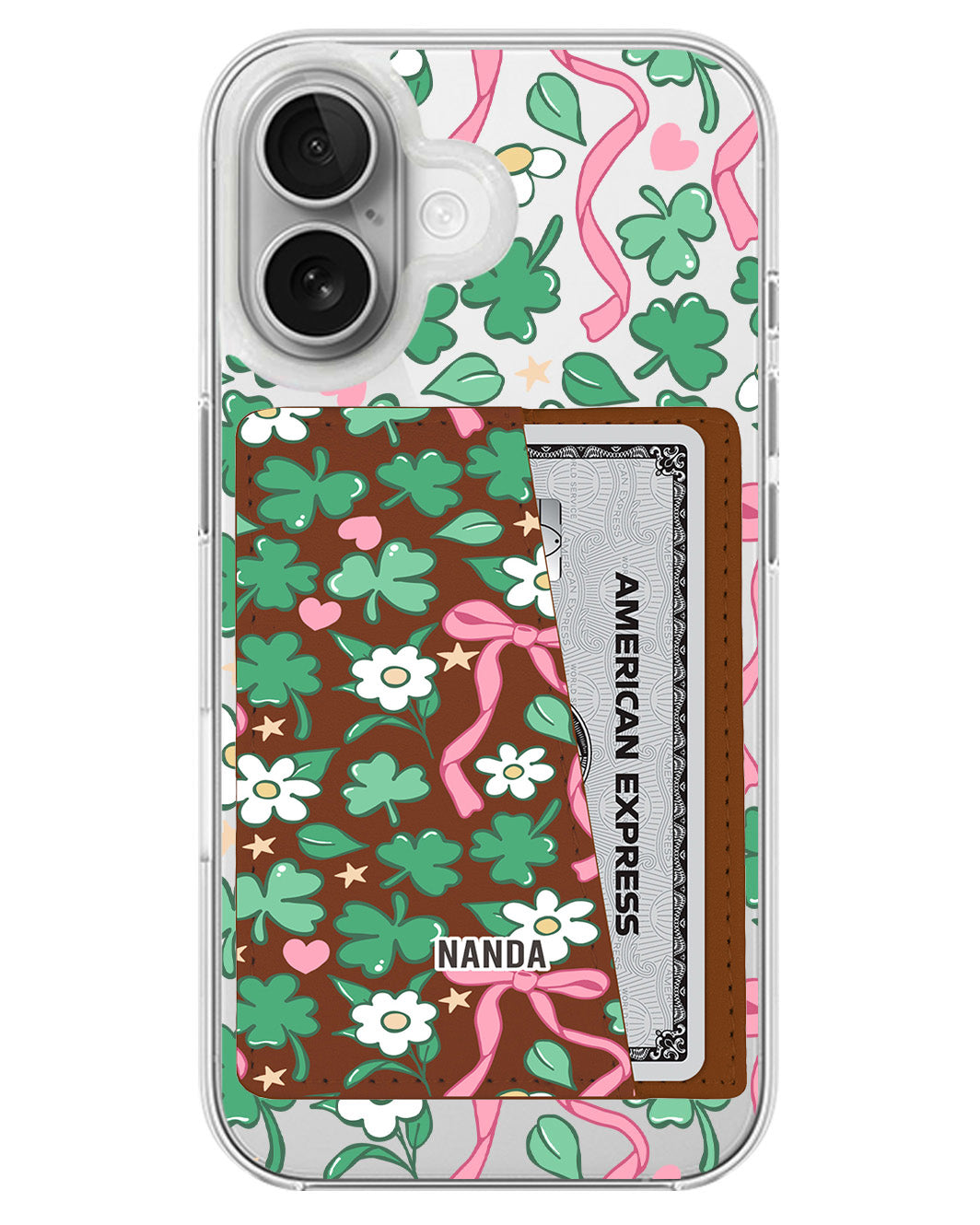 iPhone Leather Wallet Case - Lucky Clover