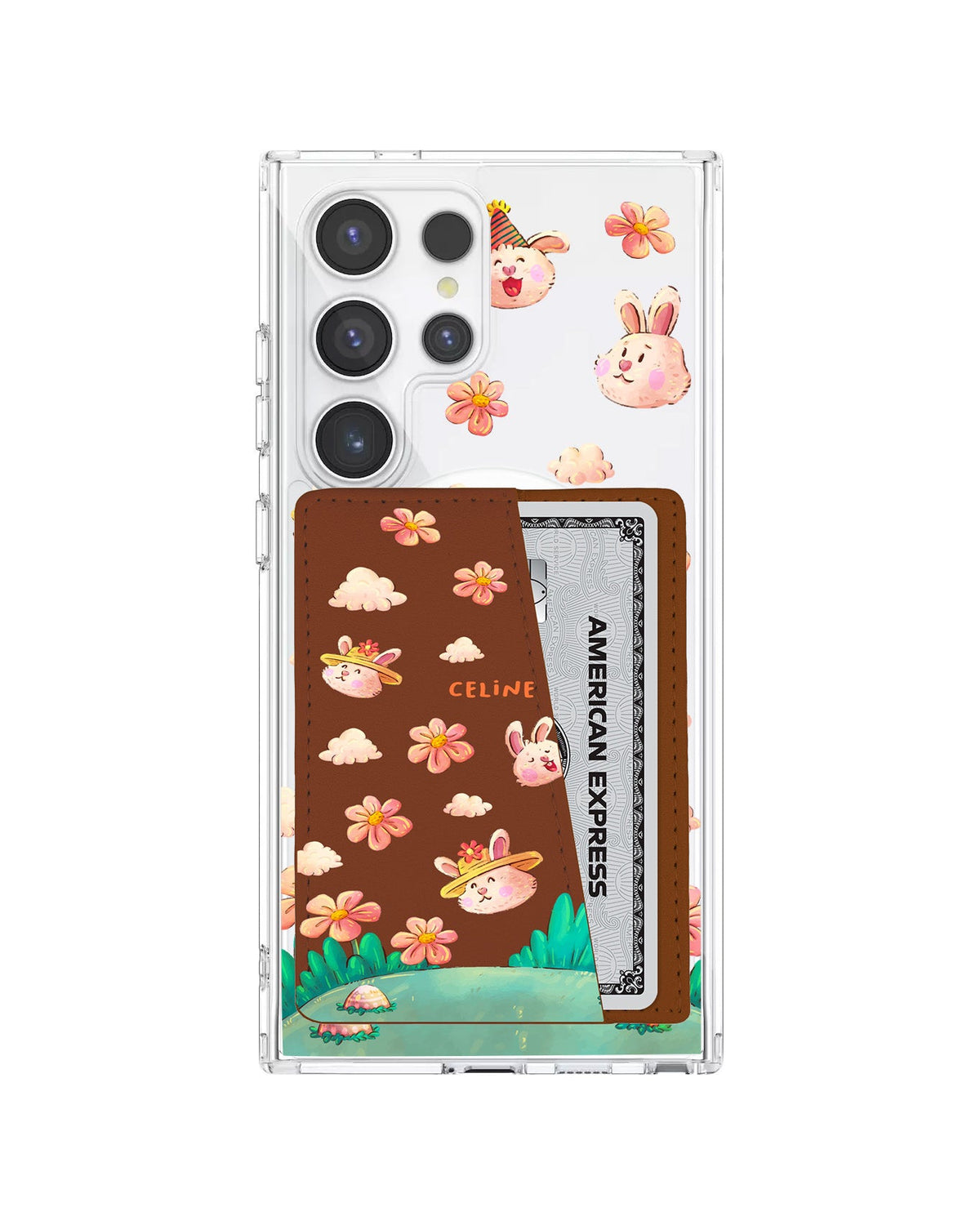 Android Leather Wallet Case - Gardening Bunny