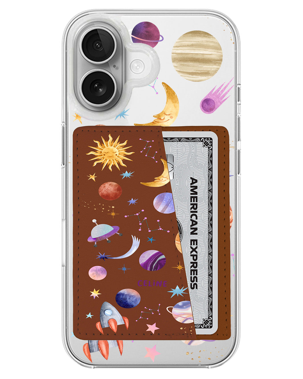 iPhone Leather Wallet Case - Planetarium