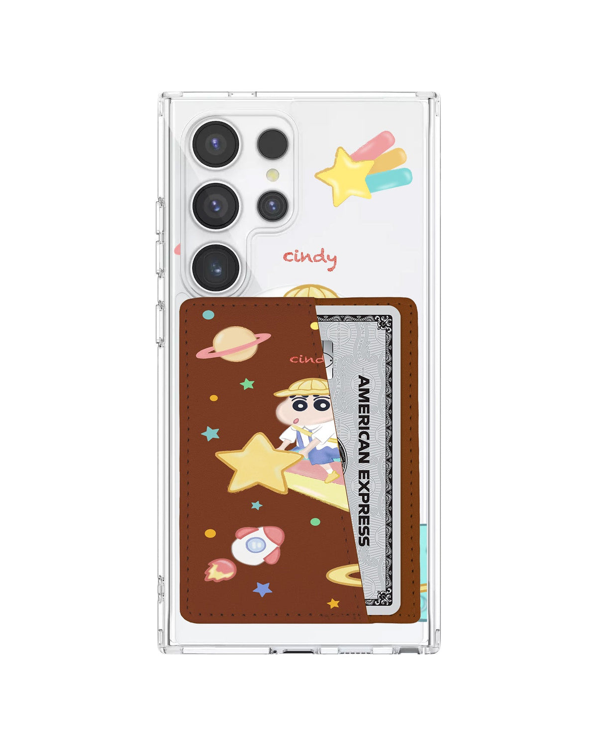 Android Leather Wallet Case - Shinchan Sky
