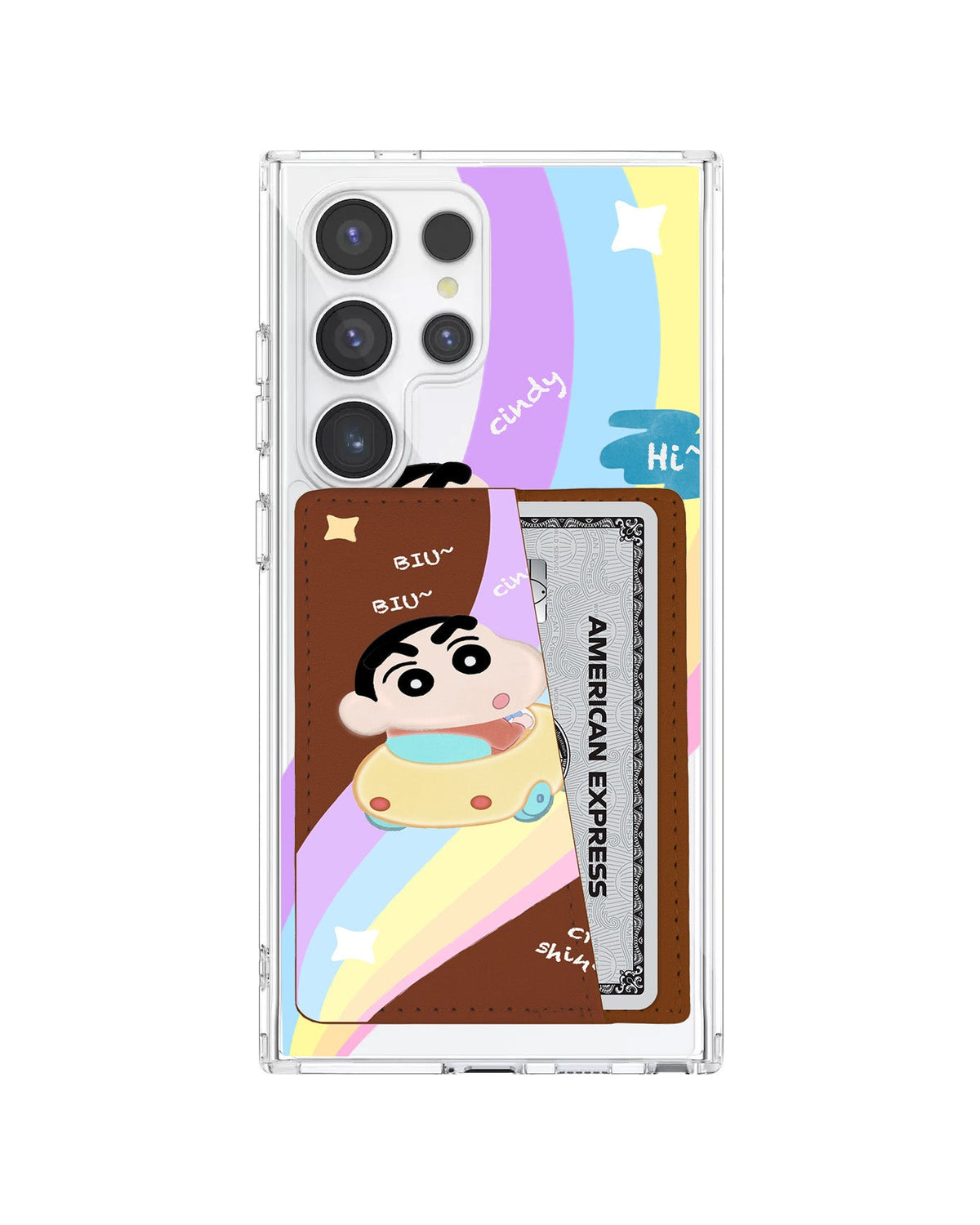 Android Leather Wallet Case - Biu Biu Shinchan