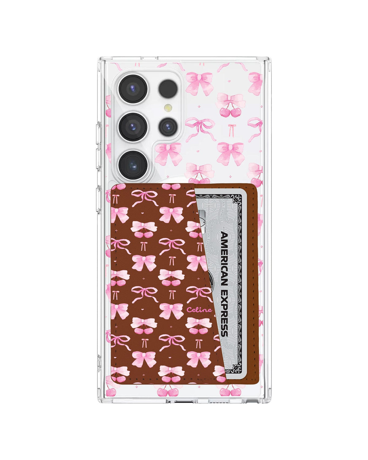 Android Leather Wallet Case - Berry Pin