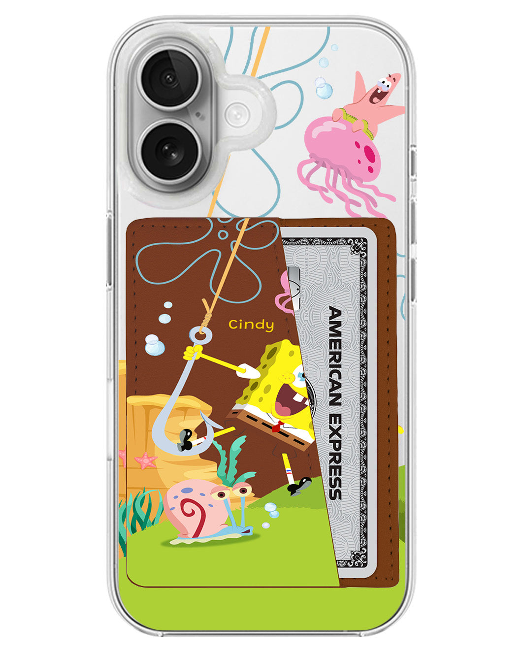 iPhone Leather Wallet Case - Spongebob 2