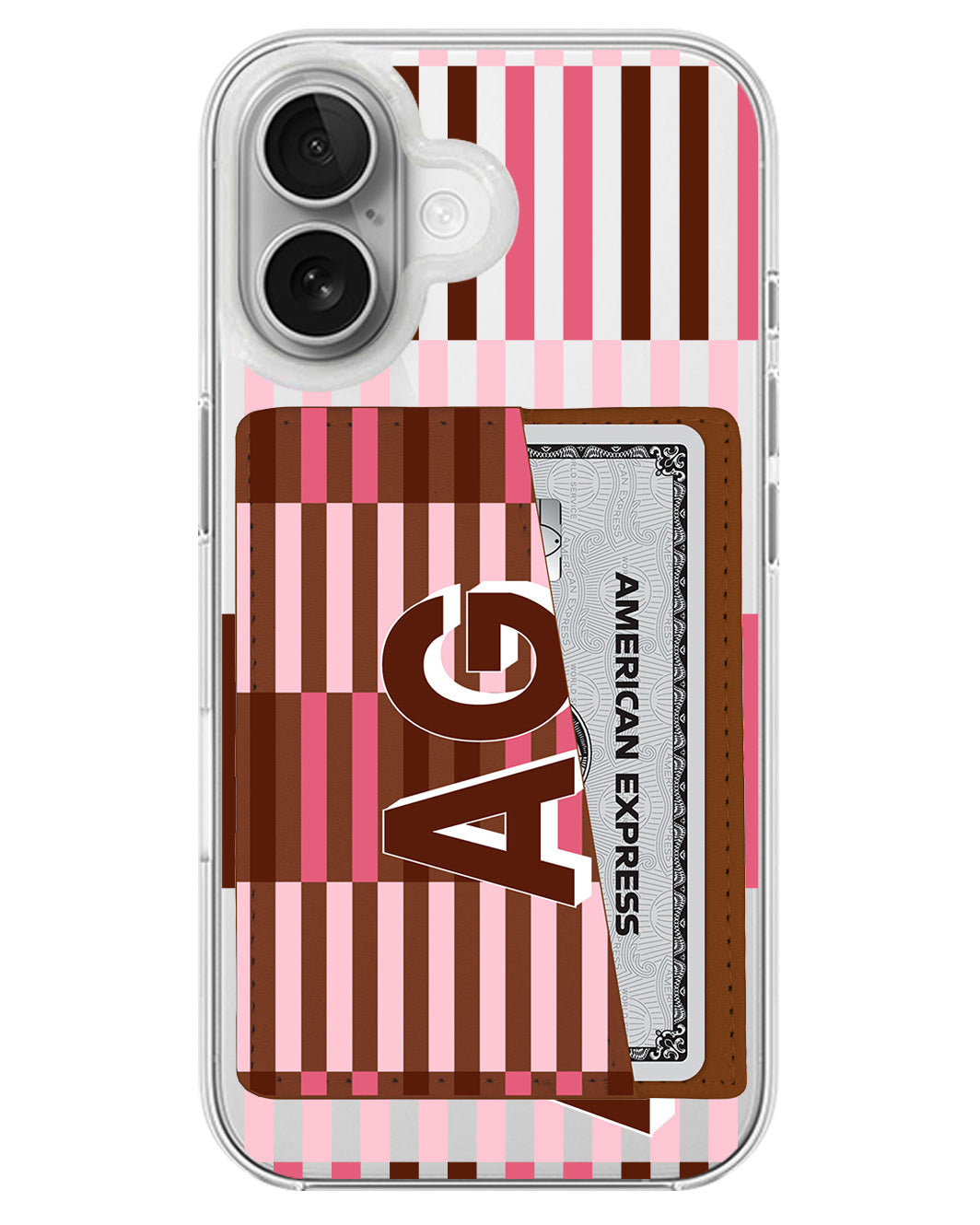 iPhone Leather Wallet Case - Strawberry Mocha