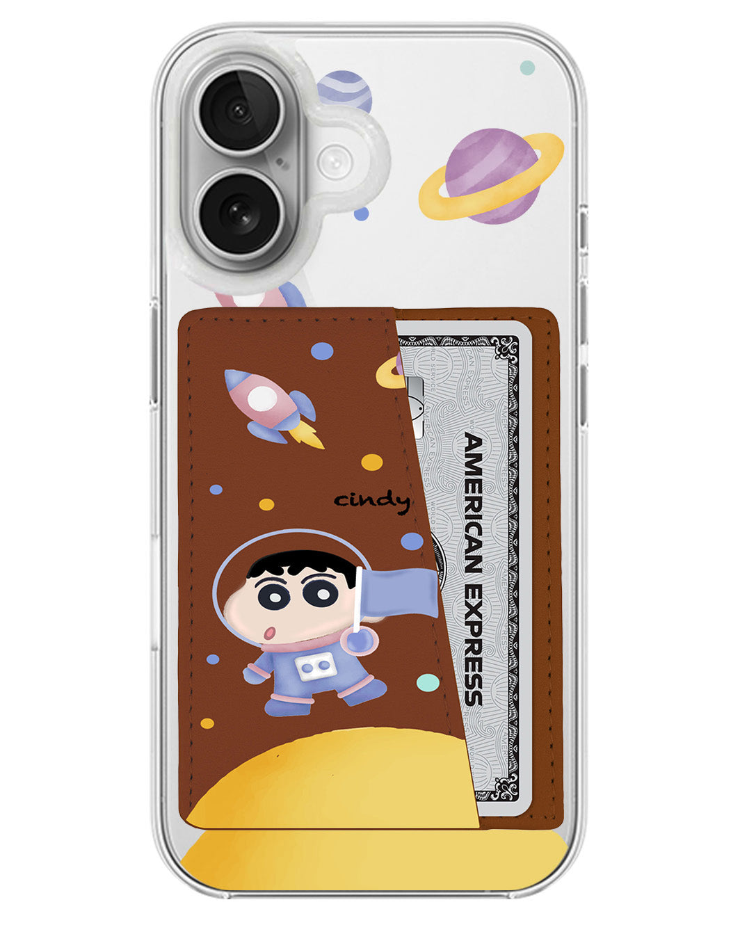 iPhone Leather Wallet Case - Shincan In The moon