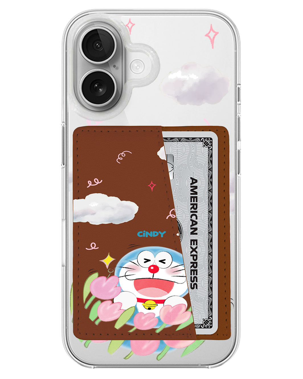 iPhone Leather Wallet Case - Dora Flower