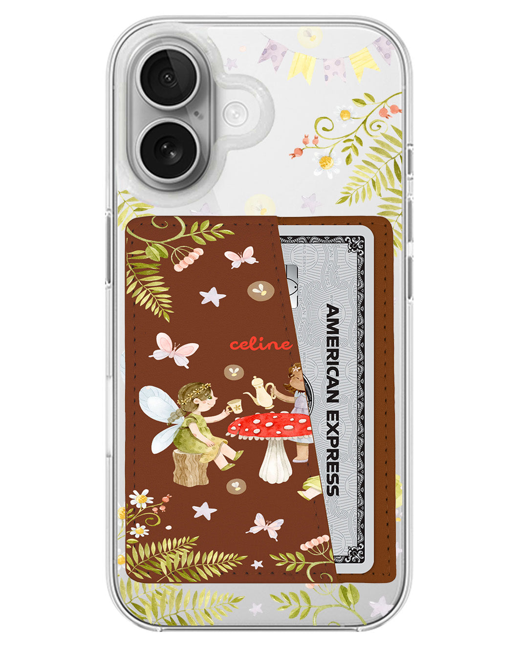 iPhone Leather Wallet Case - Tea Party