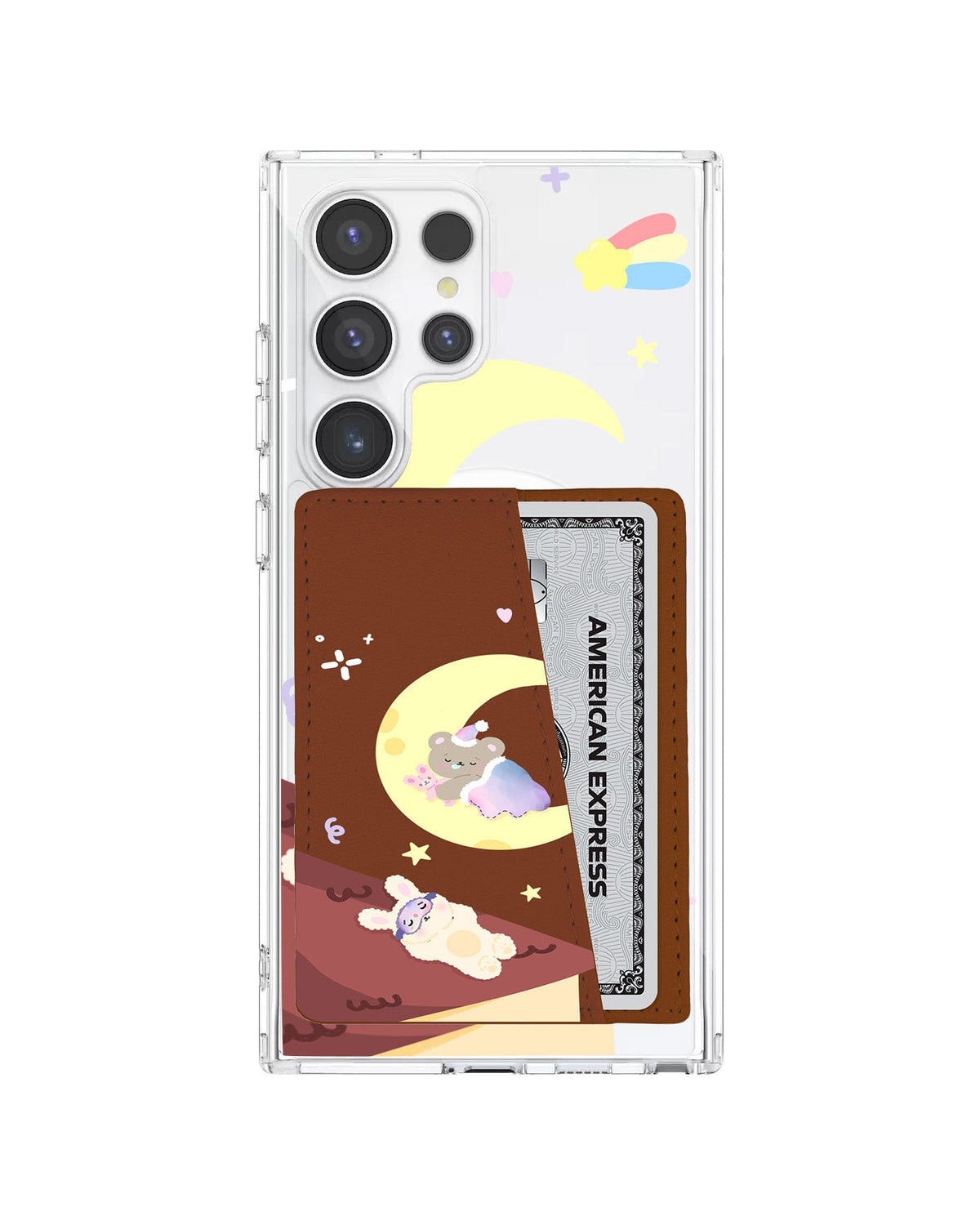 Android Leather Wallet Case - Moon Teddy