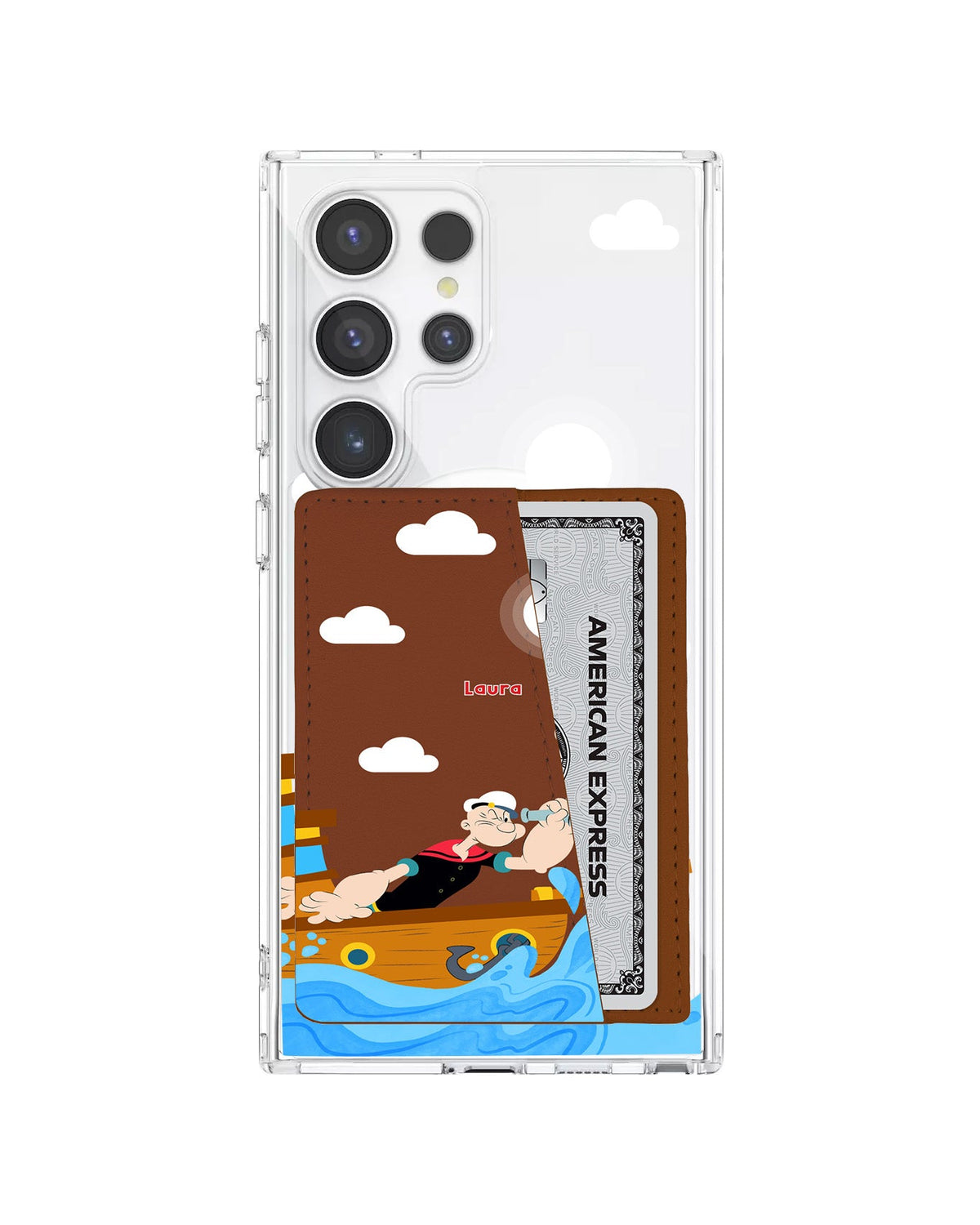 Android Leather Wallet Case - Popeye In The Sea