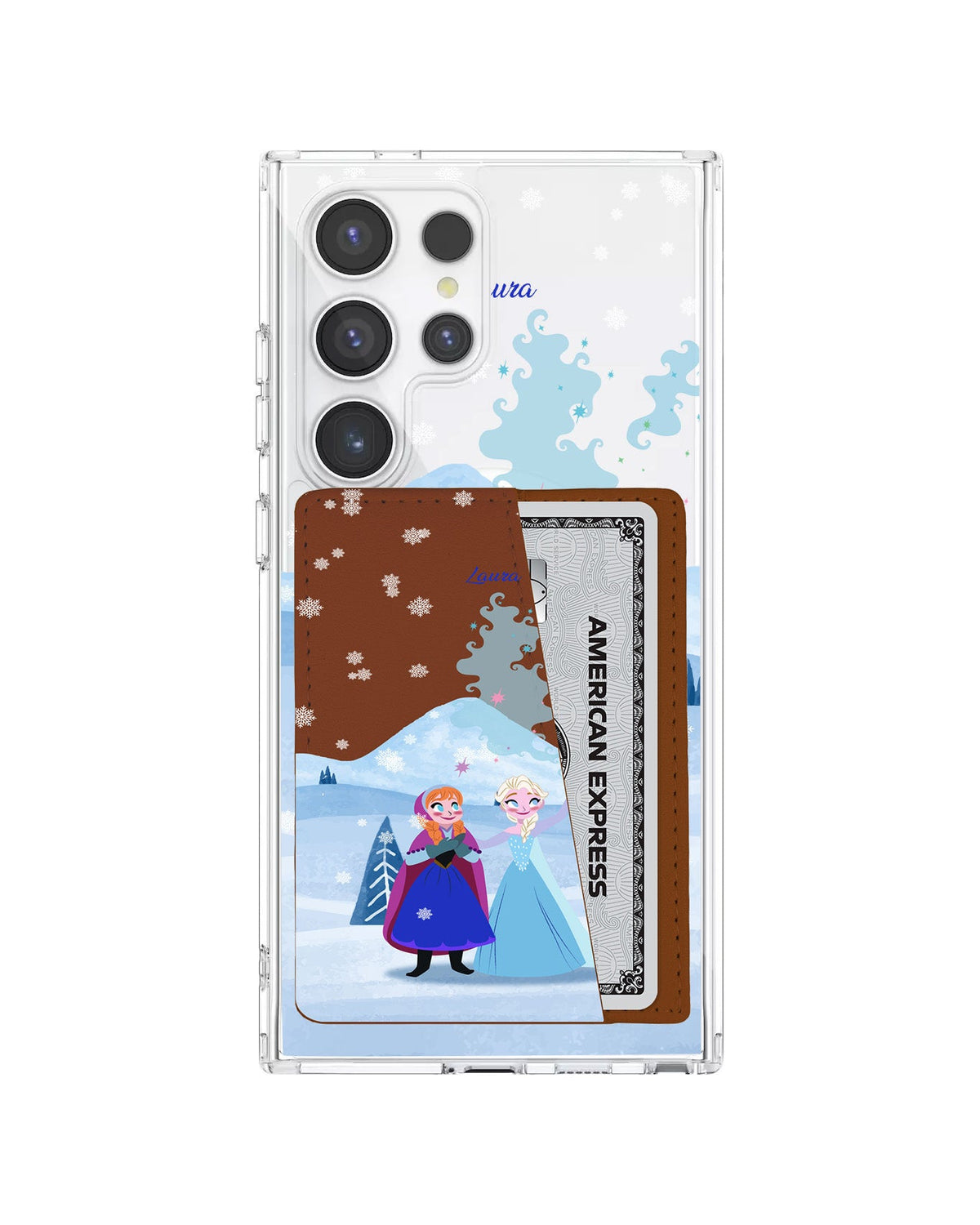 Android Leather Wallet Case - Elsa And Anna