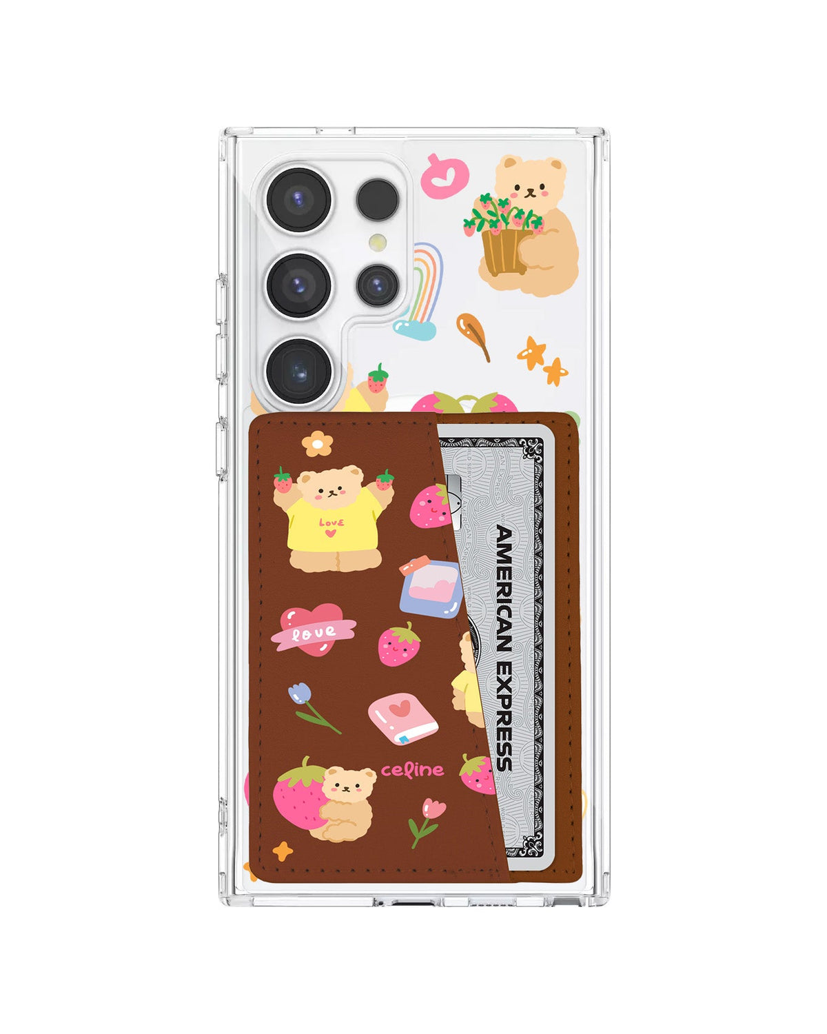 Android Leather Wallet Case - Love Berry