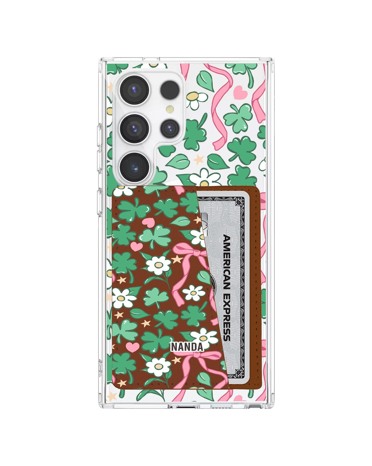 Android Leather Wallet Case - Lucky Clover