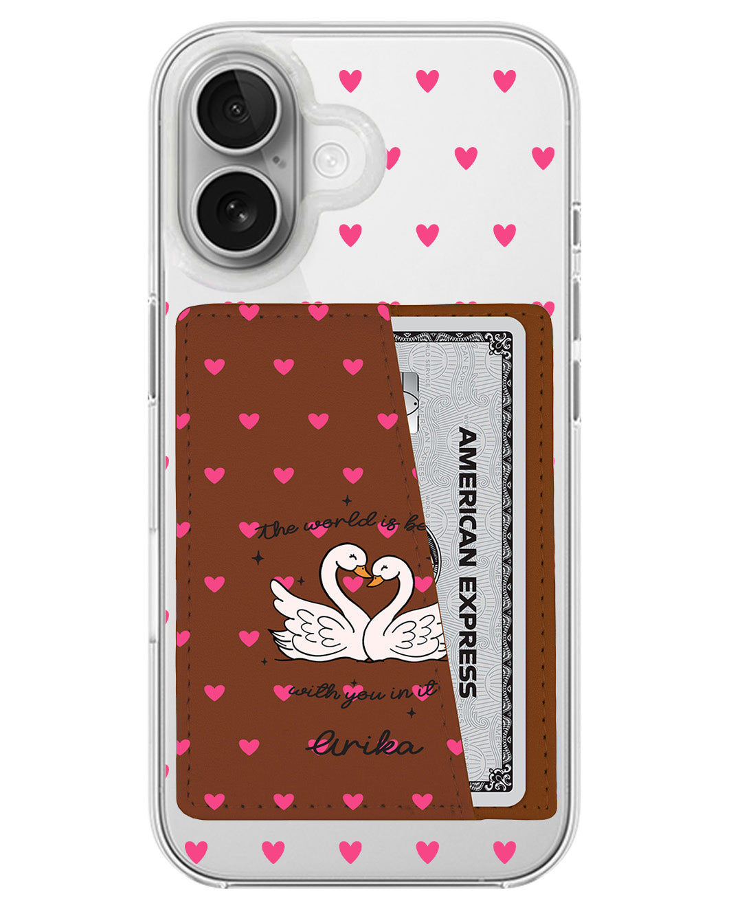 iPhone Leather Wallet Case - Swan Soulmate
