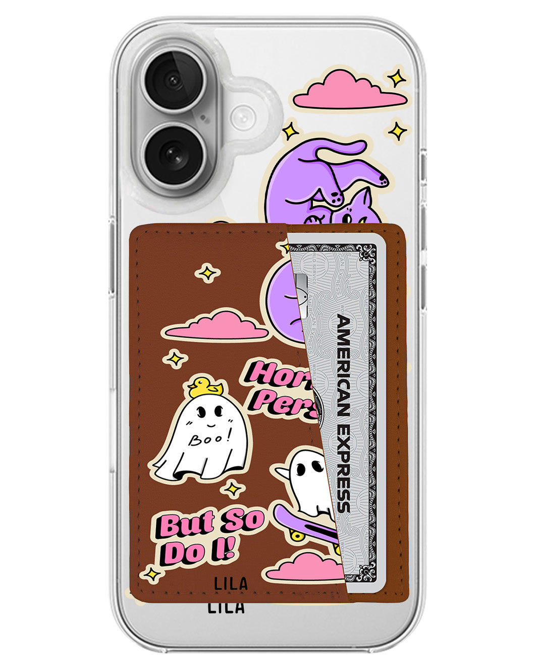 iPhone Leather Wallet Case - Adorably Haunted