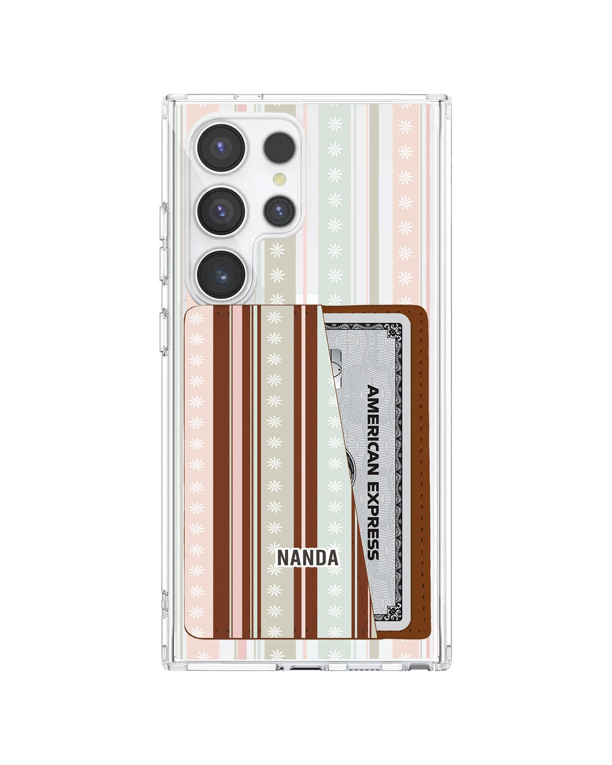 Android Leather Wallet Case - Soft Bloom Stripes