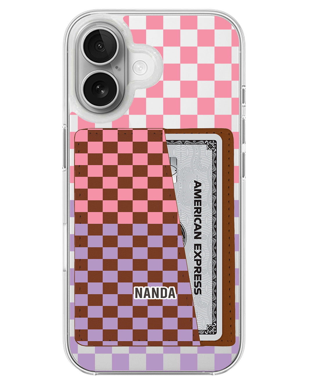 iPhone Leather Wallet Case - Candy checkmate