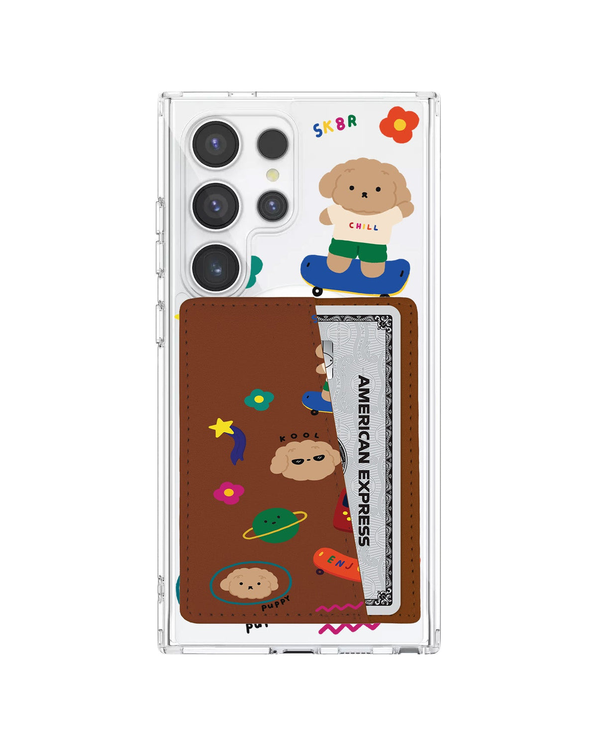 Android Leather Wallet Case - Puppy Life