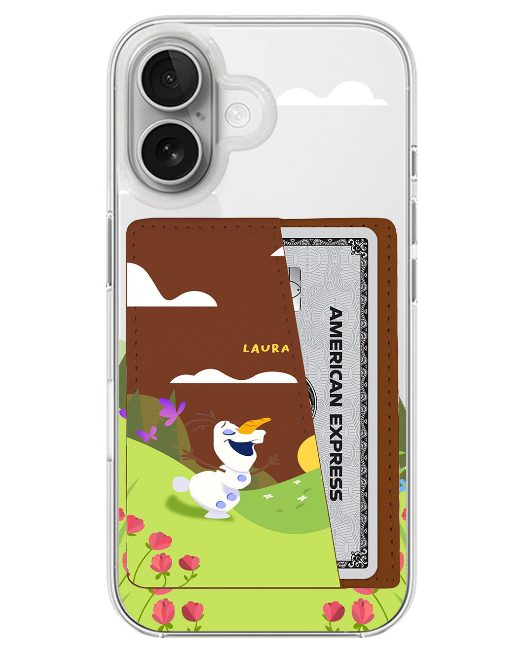 iPhone Leather Wallet Case - Olaf Love Spring