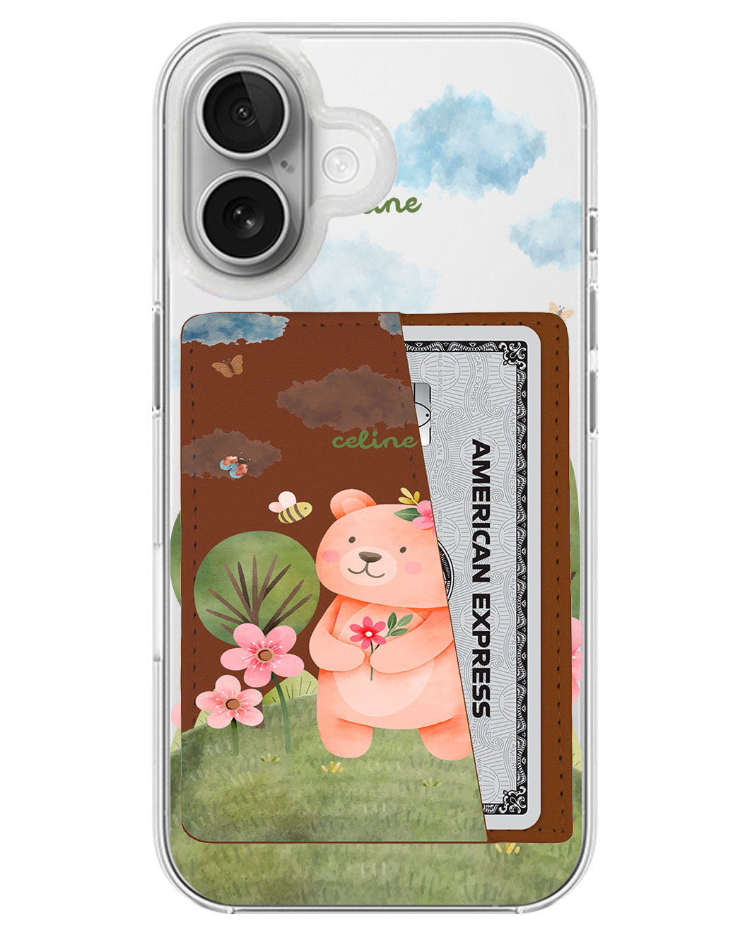 iPhone Leather Wallet Case - Bear In Spring