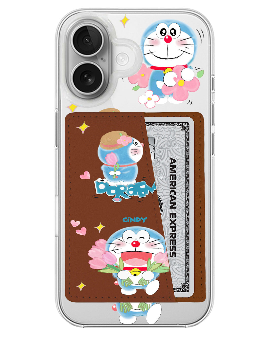 iPhone Leather Wallet Case - Fall In Love Dora
