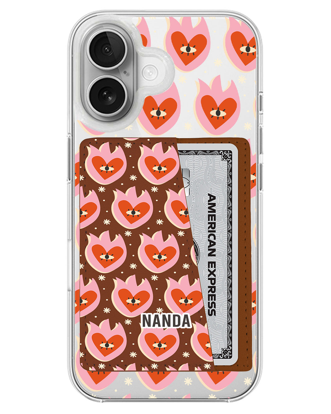 iPhone Leather Wallet Case - Red Sparks