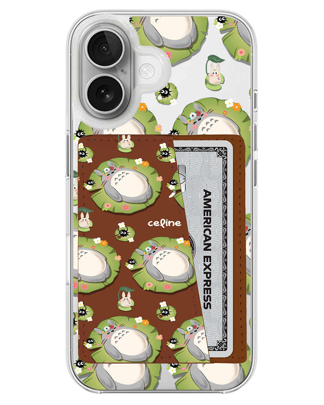 iPhone Leather Wallet Case - Totoro pattern