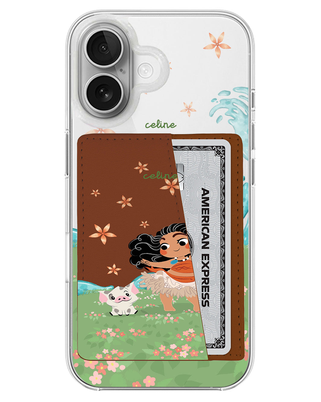 iPhone Leather Wallet Case - Moana Pua