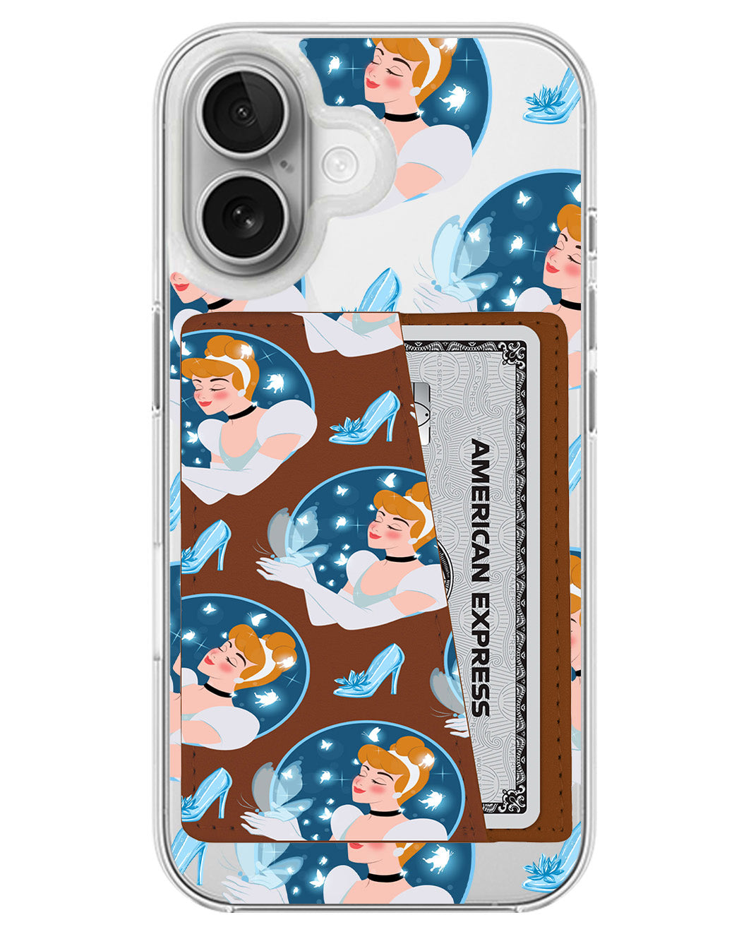 iPhone Leather Wallet Case - Cinderella Pattern
