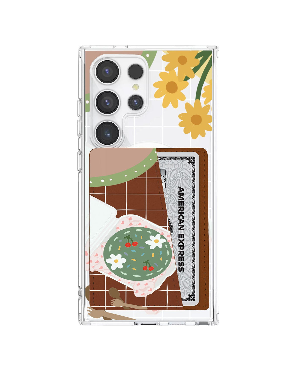 Android Leather Wallet Case - Cherry Bento