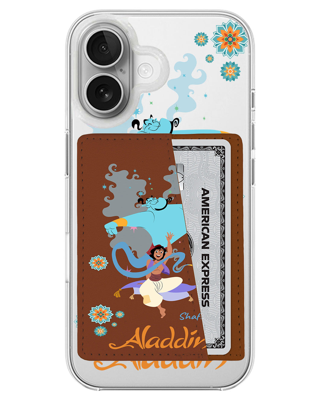 iPhone Leather Wallet Case - Aladdin And Genie
