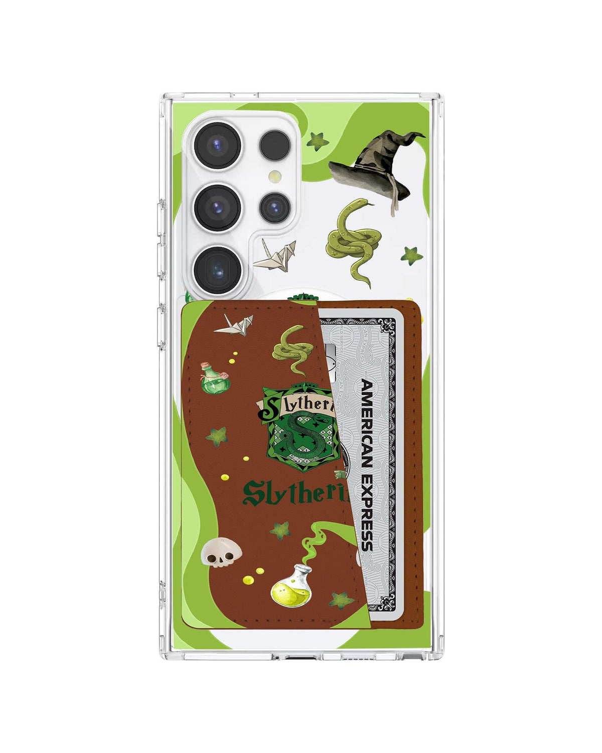 Android Leather Wallet Case - Slytherin