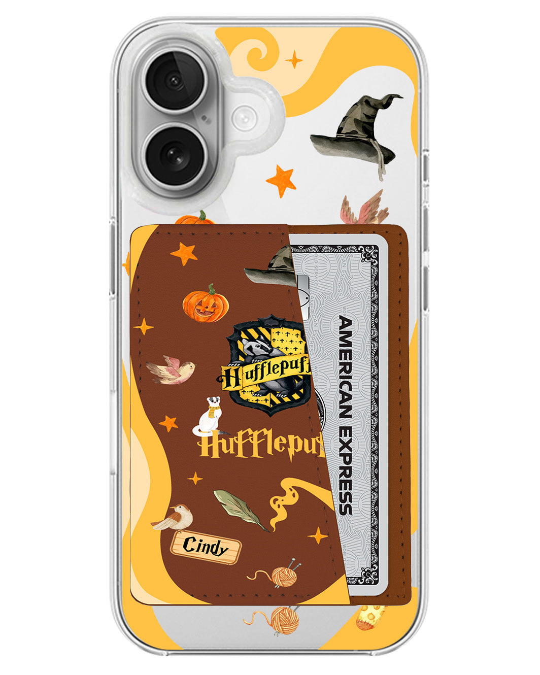 iPhone Leather Wallet Case - Hufflepuff