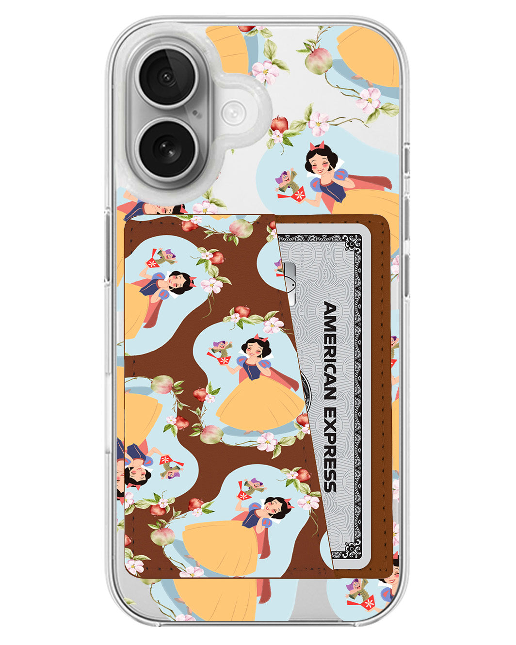 iPhone Leather Wallet Case - Snow White Pattern