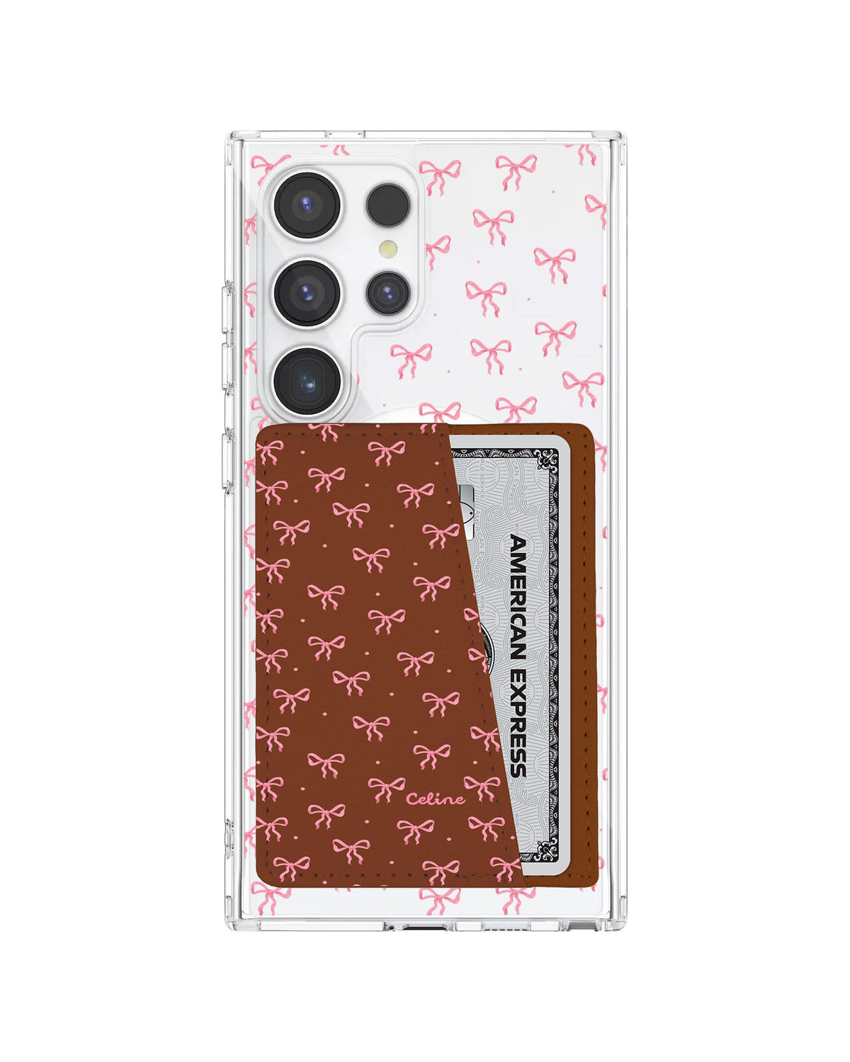 Android Leather Wallet Case - Pink Ribbon
