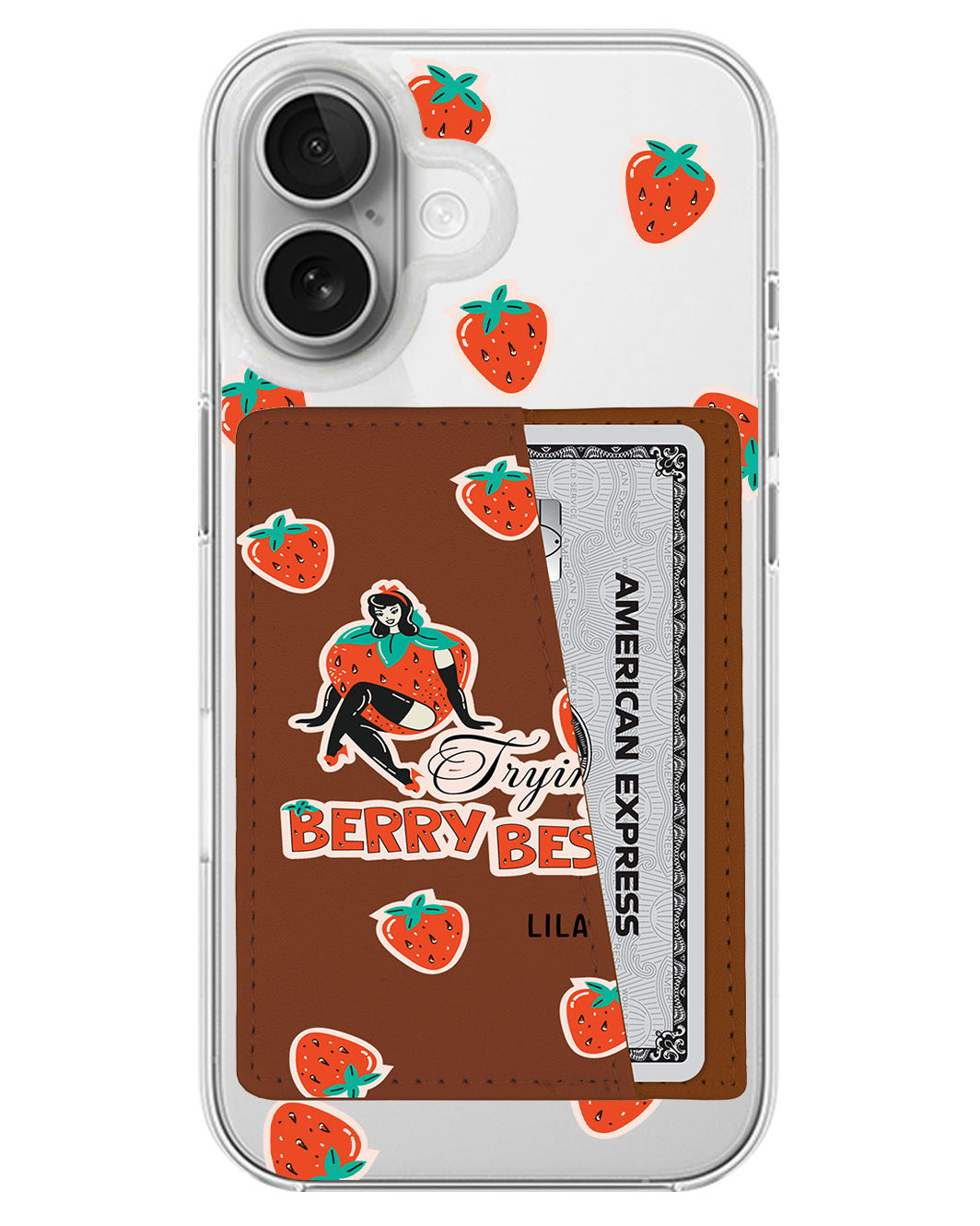 iPhone Leather Wallet Case - Trying My Berry Best